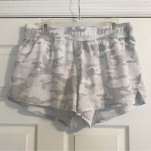 Gap Grey and White Exercise Shorts with Built-In